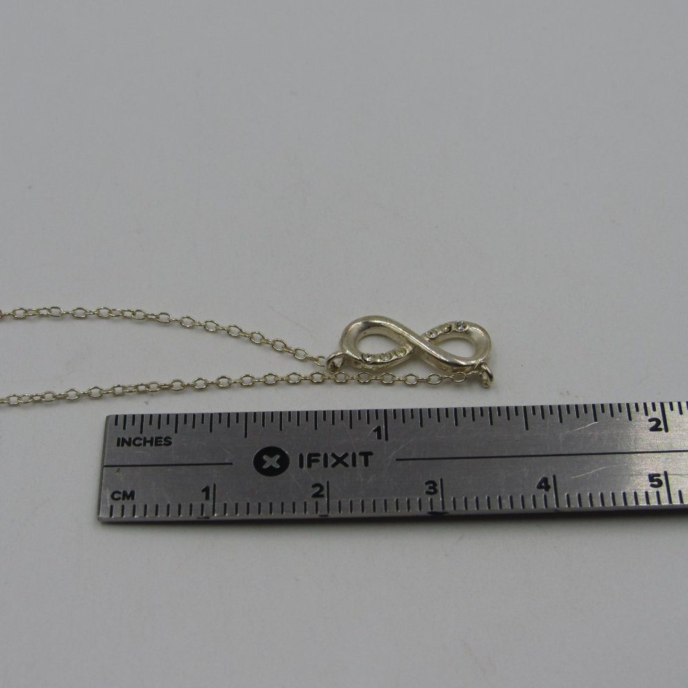 18" Sterling Rustic Crystal Infinity Necklace - image 4